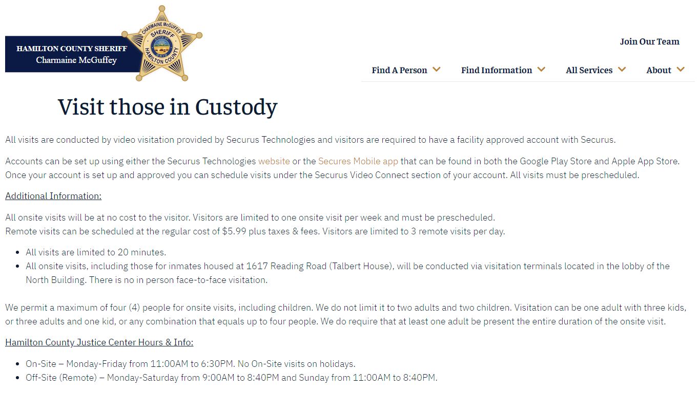 Visit those in Custody - Hamilton County Sheriff's Office